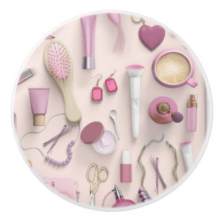 Pomo De Cerámica Tabla rosada de la vanidad