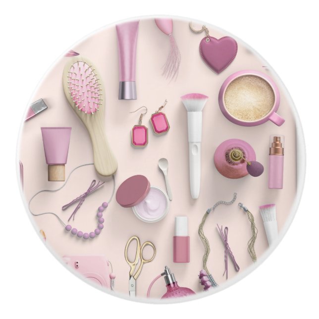 Pomo De Cerámica Tabla rosada de la vanidad (Anverso)