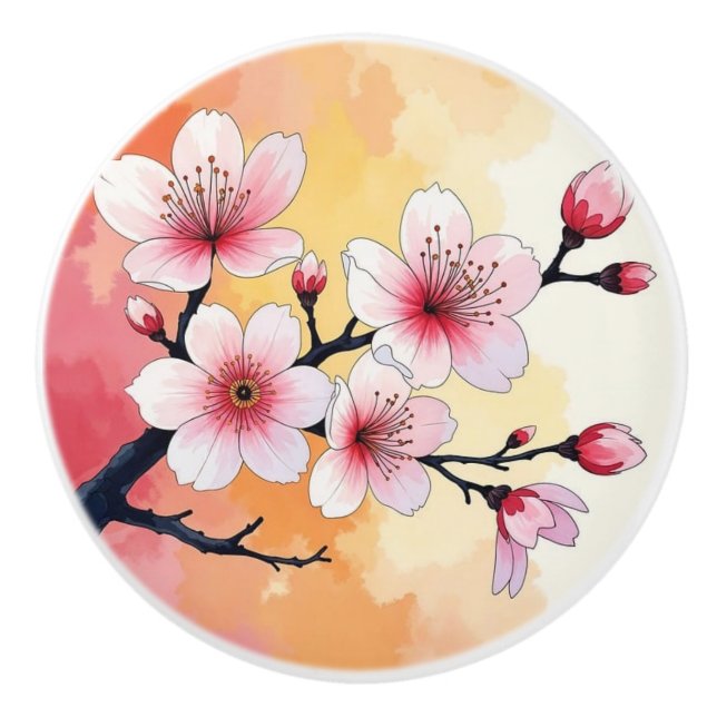 Pomo De Cerámica Tableros de cerámica floral decorativos (Anverso)