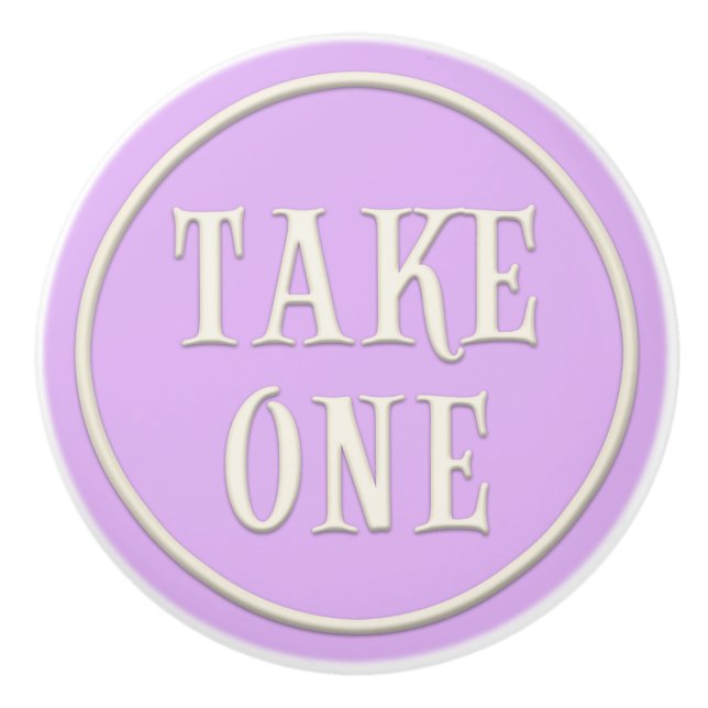 Pomo De Cerámica "Take One" Fiesta de té de Wonderland Pastel Purpl (Anverso)
