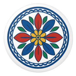 Pomo De Cerámica Talavera mexicana vibrante cerámica floral