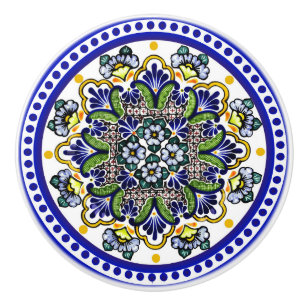 Pomo De Cerámica Talavera Siete