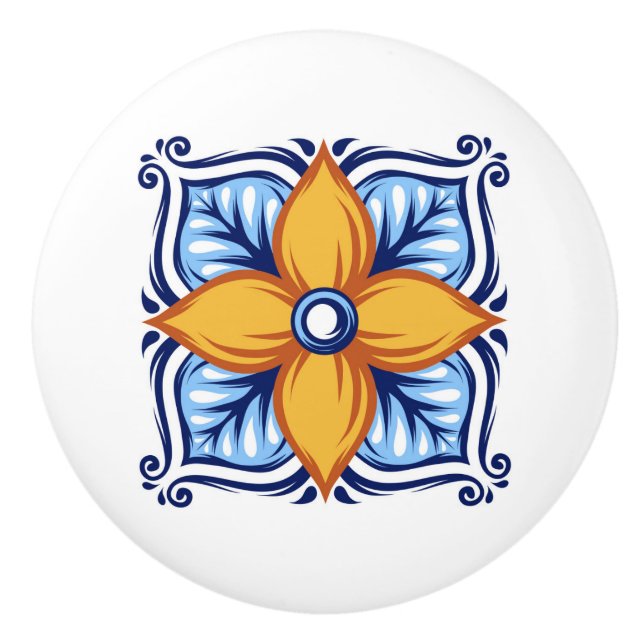 Pomo De Cerámica Talavera Tile Cajón de cerámica (Anverso)