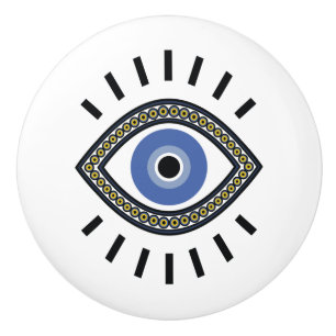 Pomo De Cerámica Talismán de protección de ojos malvados, ojo azu