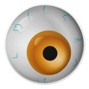 Pomo De Cerámica Tan Eyeball Zombie Drawer Knob