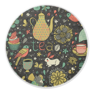 Pomo De Cerámica Tarjeta brillante sabrosa del té