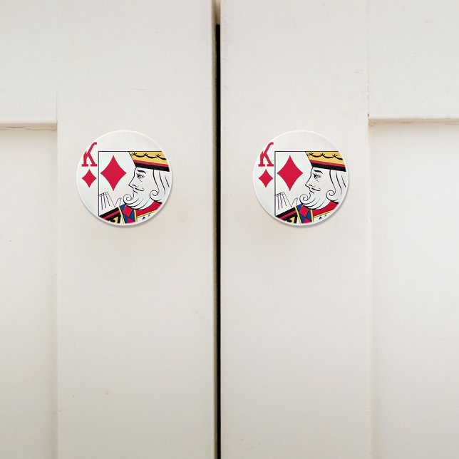Pomo De Cerámica Tarjeta King of Diamonds Cara Expulsión Cerámica (Subido por el creador)