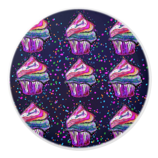 Pomo De Cerámica Tarta de Cumpleaños (Anverso)