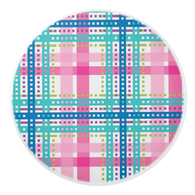 Pomo De Cerámica Tartán, modelo de la tela escocesa (Anverso)