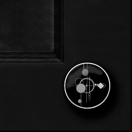 Pomo De Cerámica Tatuajes Art Deco Moderno | Minimalismo monocromo