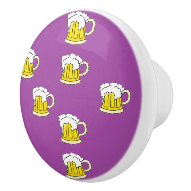 Pomo De Cerámica Taza de cerveza espumosa en morado (Derecha)