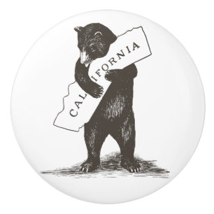 Pomo De Cerámica Te Amo California Bear Hugging State