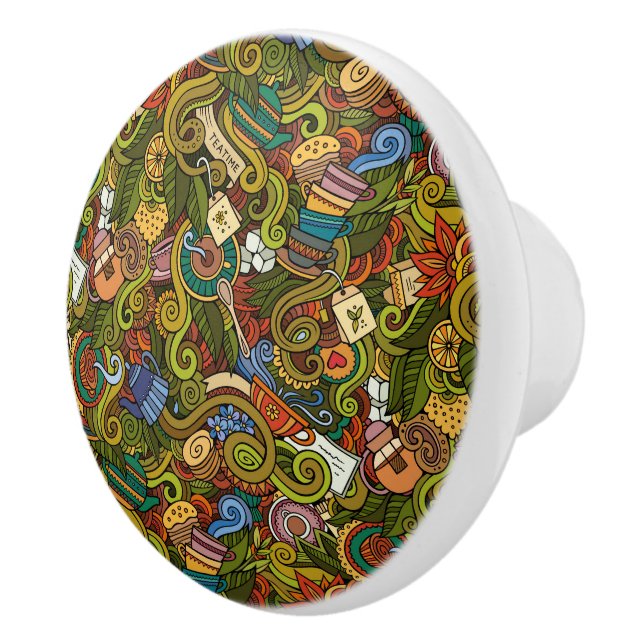 Pomo De Cerámica Té Time Ceramic Drawob (Derecha)