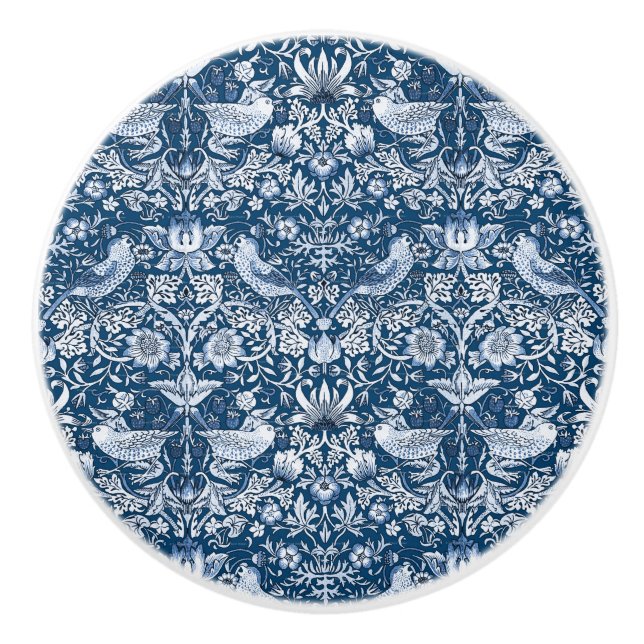 Pomo De Cerámica Techos de puerta - Ladrón de fresa William Morris (Anverso)