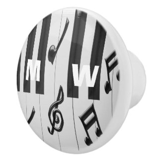 Pomo De Cerámica Teclado de piano con monograma de encargo