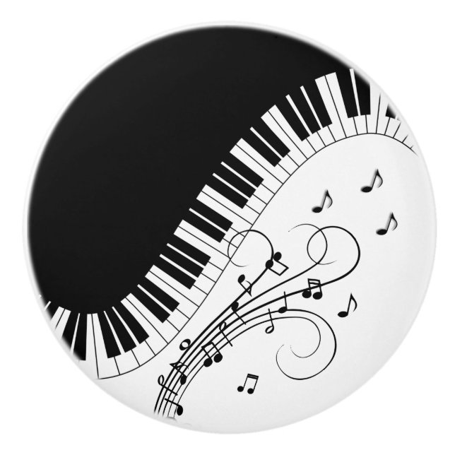 Pomo De Cerámica Teclado Piano Diseño de música Mouse Pad (Anverso)