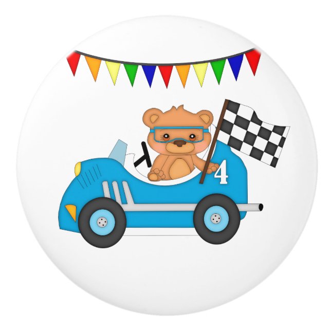 Pomo De Cerámica Teddy Bear Race Kids (Anverso)