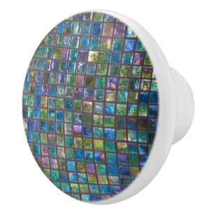 Pomo De Cerámica Tejas multicoloras brillantes de cerámica