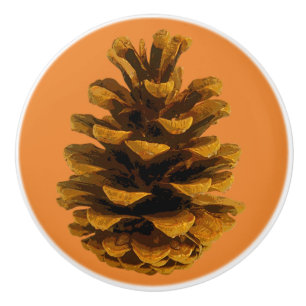 Pomo De Cerámica Tejido cerámico de pinecone