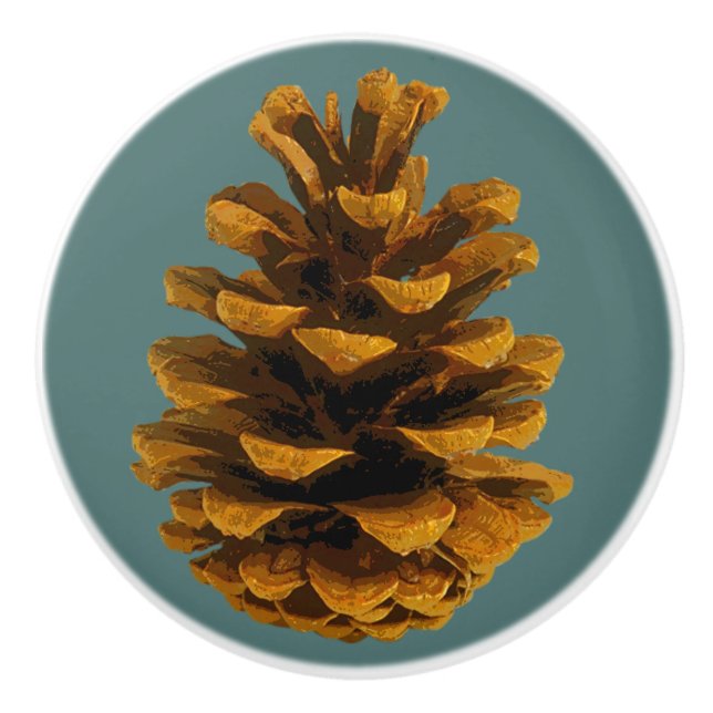 Pomo De Cerámica Tejido cerámico de pinecone (Anverso)