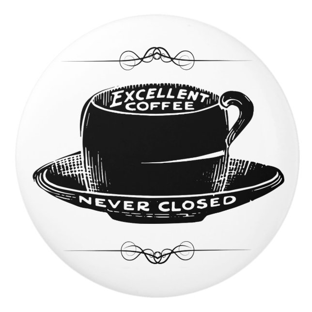 Pomo De Cerámica Tejido de cerámica de café de época (Anverso)