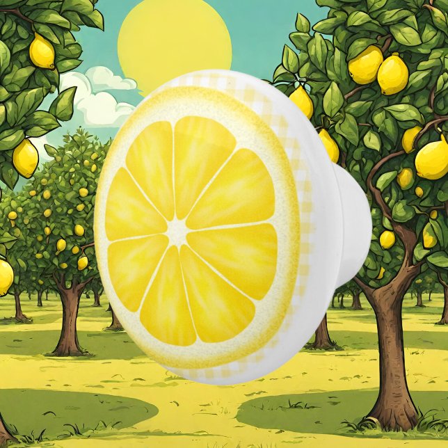 Pomo De Cerámica Tejido de cerámica de fruta de limón de campo (Subido por el creador)