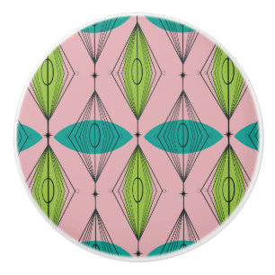 Pomo De Cerámica Tejido de cerámica Ogee y Starburts Atómicos