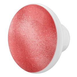 Pomo De Cerámica Tejido de cerámica rojo iridiscente