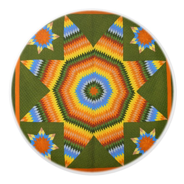 Pomo De Cerámica Tejido de estrella solitaria (Anverso)