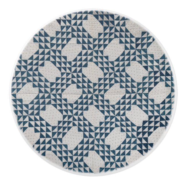 Pomo De Cerámica Tejido de olas oceánicas (Anverso)