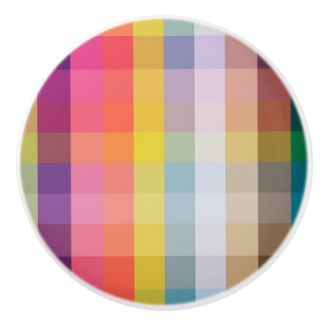 Pomo De Cerámica Tela escocesa escocesa abstracta (Anverso)