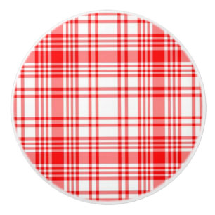 Pomo De Cerámica Tela escocesa roja