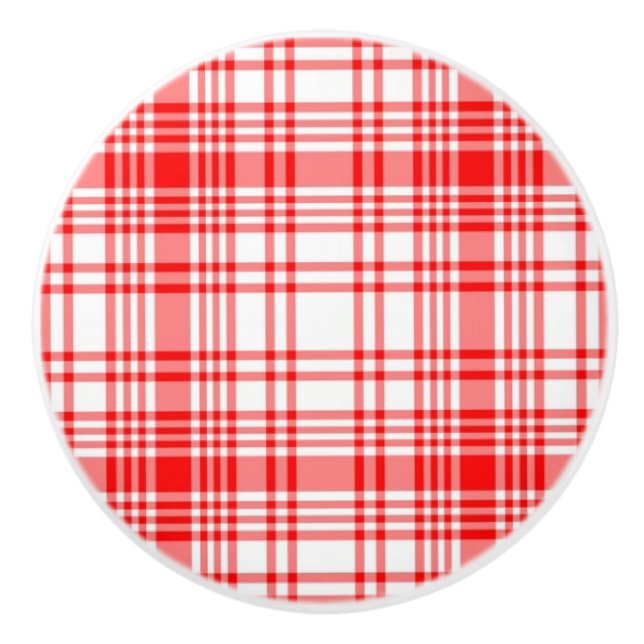 Pomo De Cerámica Tela escocesa roja (Anverso)