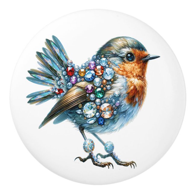 Pomo De Cerámica Tema de Bling Birds (Anverso)