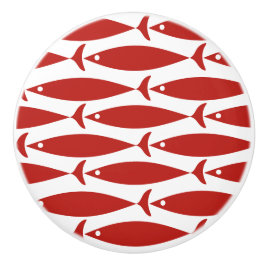 Pomo De Cerámica Tema de la playa de peces costeros