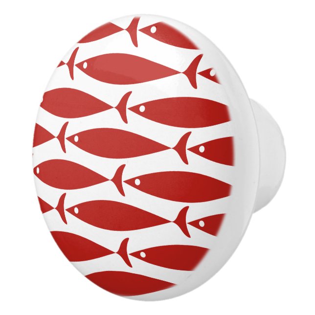 Pomo De Cerámica Tema de la playa de peces costeros (Derecha)