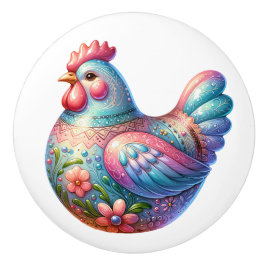 Pomo De Cerámica Tema del pollo cerámico