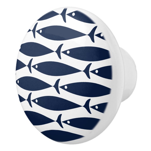 Pomo De Cerámica Tema Náutico del pescado costero (Derecha)