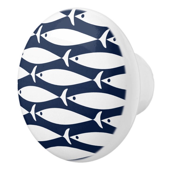 Pomo De Cerámica Tema Náutico del pescado costero (Derecha)