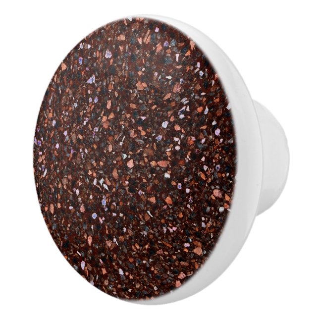 Pomo De Cerámica Terrazzo elegante marrón negro Tan marrón retro (Derecha)