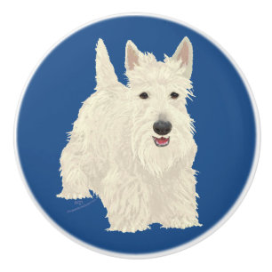 Pomo De Cerámica Terrier Escocés