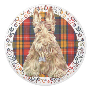Pomo De Cerámica Terrier Escocés
