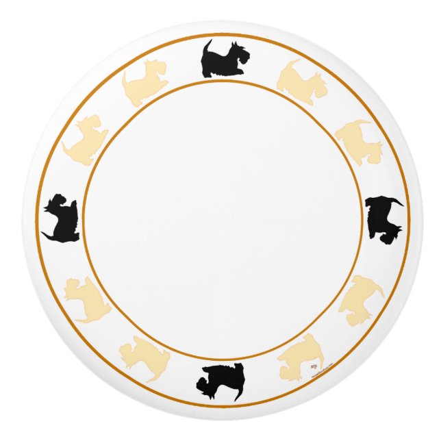 Pomo De Cerámica Territorios escoceses negros y de trigo (Anverso)