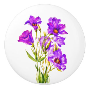 Pomo De Cerámica Texas Bluebells Eustoma Russellianum
