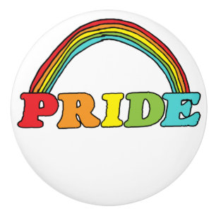 Pomo De Cerámica Texto del orgullo y arcoiris