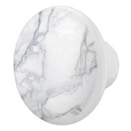 Pomo De Cerámica Textura de mármol blanca