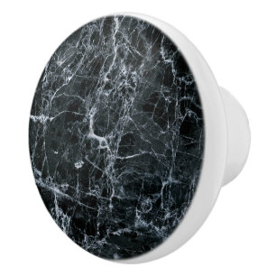 Pomo De Cerámica Textura de mármol negro