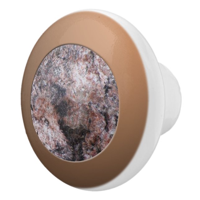 Pomo De Cerámica Textura de rock rosado geológico (Derecha)