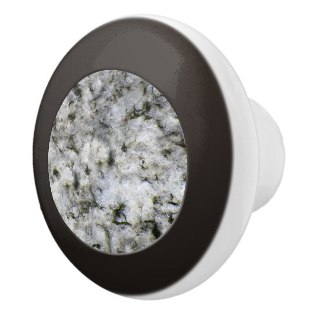 Pomo De Cerámica Textura del rock de granito blanco geológico (Derecha)