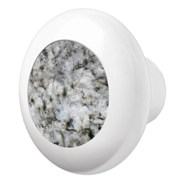 Pomo De Cerámica Textura del rock de granito blanco geológico (Derecha)